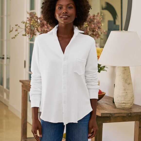 Frank & Eileen-Eileen Triple Fleece Sweatshirt Button-Up, Size M, NWOT - Picture 1 of 8